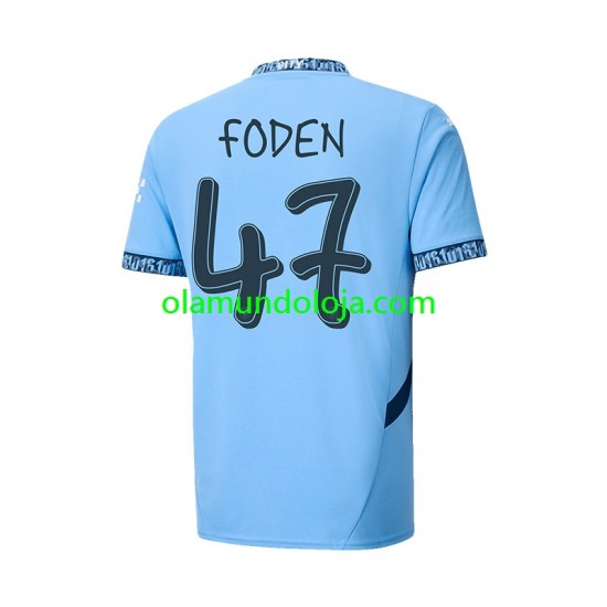 Camisola Manchester City UCL Font FODEN 47 Homem Equipamento Primeiro 2024-2025 Manga Curta